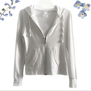 Active USA super soft cotton zip jacket, white